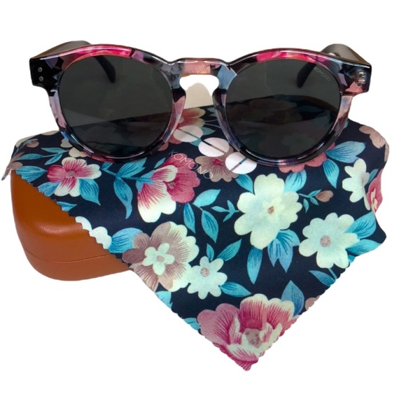 KOMONO Clement  Sunglasses floral black pink (NEW) ? round main image 8